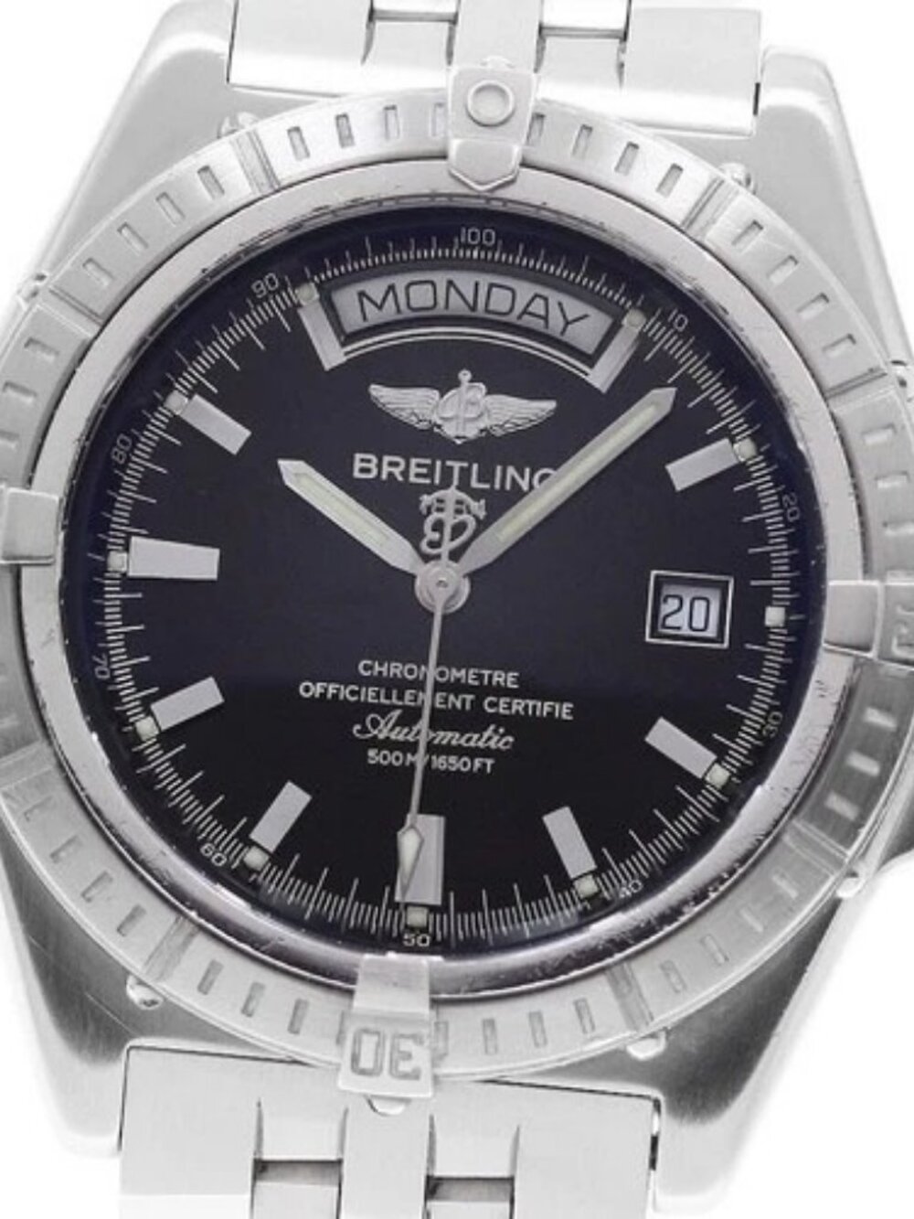 BREITLING Head wind A45355 Day date black Dial Automatic Men's Watch_950519